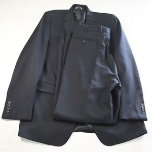 Joseph Feiss 44L 38x34 Navy Blue‎ 100% Wool Mens Jacket Pants Suit